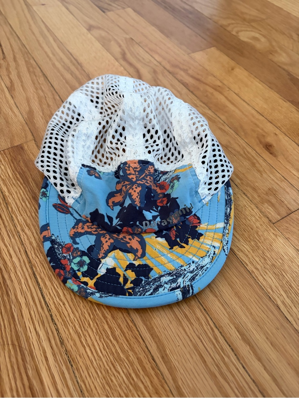 Patagonia Blue Floral Mesh Running Duckbill Cap